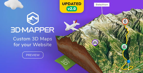 Add interactive 3D maps to your WordPress site with the 3D Map Plugin. Get it with a Bevaultx subscription for seamless integration and customization.