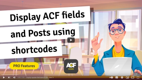 The plugin allows to display selected ACF fields or Posts anywhere using shortcodes