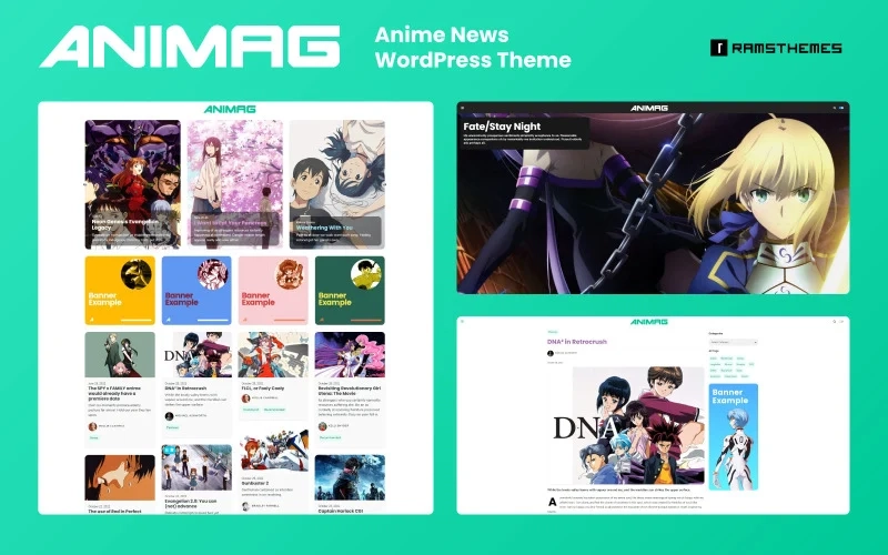 ANIMAG is a new editorial web design creation for Anime News WordPress themes