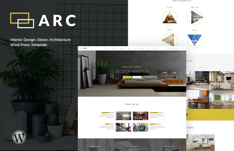 ARC is a clean and creative WordPress Theme suitable for Interior Design