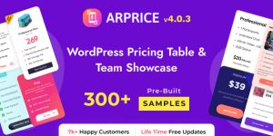 With the ARPrice WordPress pricing table