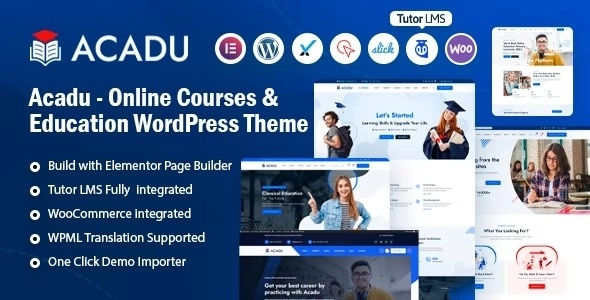 Acadu – Online Courses  Education WordPress Theme is a minimal and contemporary WordPress theme