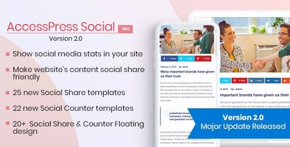 Unlock the power of social sharing with AccessPress Social Pro! Effortlessly connect your website to major social media channels