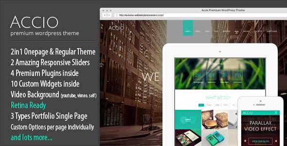 Discover the Accio - Agency One Page Parallax Responsive WordPress Theme. Perfect for agencies and creatives. Join Bevaultx for premium themes and plugins!