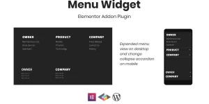 Accordion Footer Menu Widget For Elementor is addon plugin for Elementor providing custom list menu widget for Elementor. The menu are will displayed expanded on desktop and transform collapse accordion on mobile. Features Responsive Coding free Heading Styling Typography Toggle icon selection Auto Update