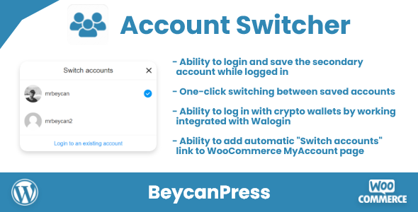 Easily switch between multiple WordPress accounts with the Account Switcher plugin. Perfect for developers and enthusiasts. Available on CodeCanyon.