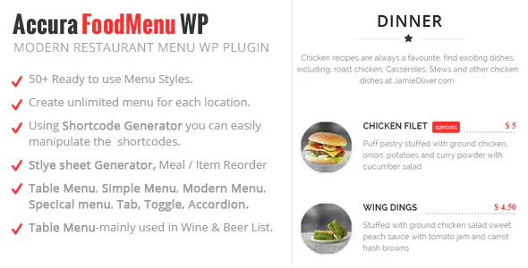 Transform your restaurant's website with Accura FoodMenu WP. Access thousands of plugins  themes via Bevaultx. Subscribe now to enhance your online menu!