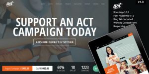 Nonprofit Charity WordPress Theme - Act Act is a Retina Display Ready Multipurpose Nonprofit Charity WordPress Theme built with HTML5 & CSS3. It is perfect for nonprofit website that you can use it for any professional company or any small groups