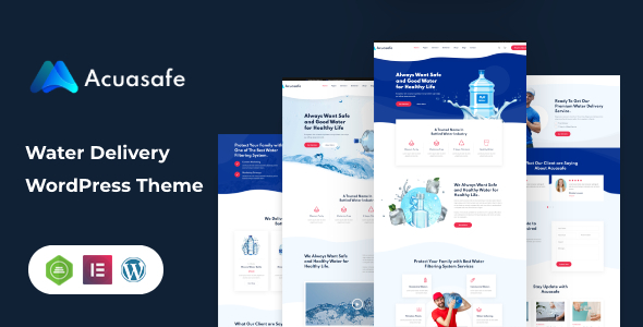 AquaSafe - Drinking Water Delivery WordPress Theme Looking to dive into the online water delivery business? The AquaSafe - Drinking Water Delivery WordPress Theme might be exactly what you need. This theme is built specifically to cater to water delivery services and businesses