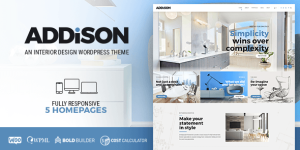 Addison - Interior Design  Decoration WordPress Theme If you're on the hunt for a classy and stylish theme for your interior design website