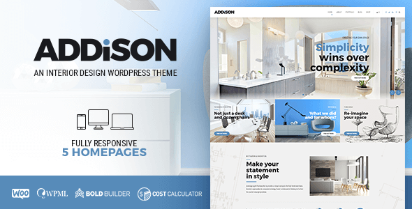 Addison - Interior Design  Decoration WordPress Theme If you're on the hunt for a classy and stylish theme for your interior design website