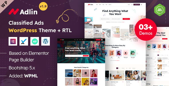 Adlin Classified Ads Listing WordPress Theme Adlin Classified Ads Listing WordPress Theme is your ultimate solution for creating a dynamic and engaging classifieds ads website. This theme is designed to be user-friendly