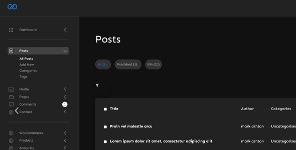 Admin 2020 is a clean and modern WordPress admin theme with a streamlined dashboard