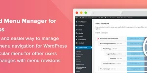 Advance Menu Manager for WordPress Admin can effectively and easier way to manage the complex menu navigation of your WordPress website. it enhances the productivity of the managers while managing the menus for the website.