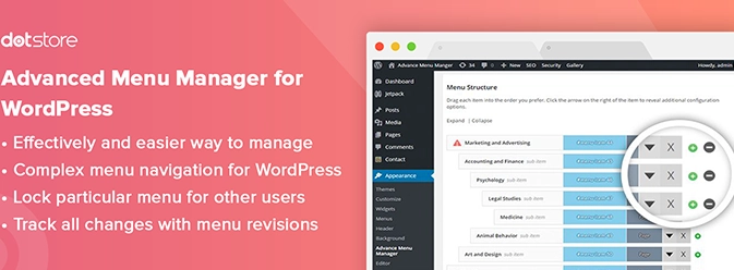 Advance Menu Manager for WordPress Admin can effectively and easier way to manage the complex menu navigation of your WordPress website. it enhances the productivity of the managers while managing the menus for the website.