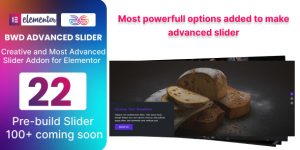 “BWD Advanced Slider” is a lightweight Elementor base WordPress plugin to add an attractive and Advanced Slider to your website without any coding knowledge. There are 22 unique pre-build sliders that look awesome. For Kind information