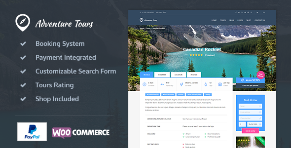 Adventure Tours is a Wordpress theme developed for travel agencies and tour operators of any size. It offers a lot of flexibility and possibilities in setting up tours. You can indicate as many tour attributes as you like. These attributes can later be used for setting up a search form.…