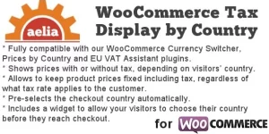 Enhance your WooCommerce store with Aelia Tax Display by Country! Seamlessly show product prices with or without taxes based on visitor location and auto-select checkout country. Download from Bevaultx at a fraction of the cost for ultimate convenience!