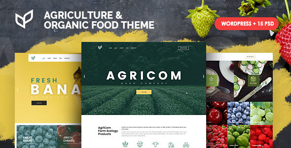 Agricom Agriculture  Organic Food WordPress Theme Pack Welcome to the world of Landwirtschaft and delicious organic food with the Agricom Agriculture  Organic Food WordPress Theme Pack. If you are passionate about taking your organic food-related website to new heights