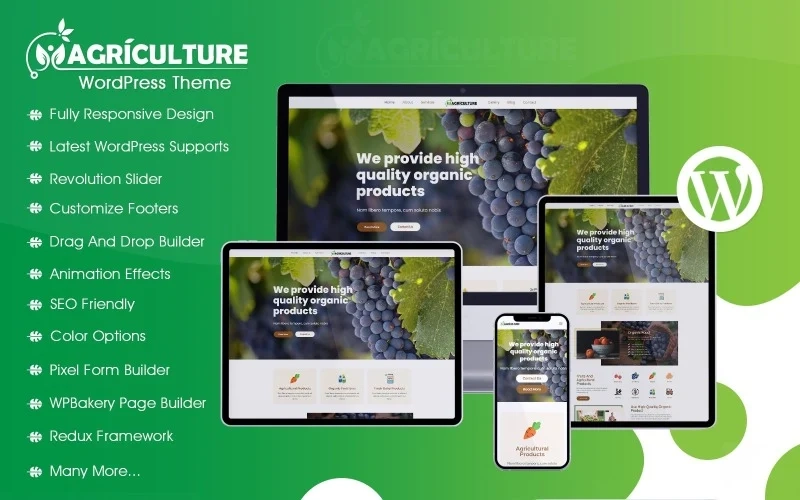 Agriculture  Farming is a vibrant and well-rated premium WordPress theme. It is ideal for agricultural farm business