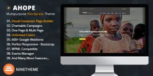 Ahope – A Top WordPress Theme for Nonprofit Organizations Looking for the perfect theme to power your nonprofit organization's website? Ahope – A Best WordPress Theme for Nonprofit Organizations has got you covered. This versatile and feature-rich theme is designed to cater to all the needs of nonprofits