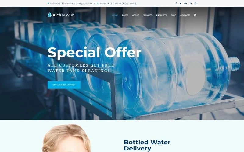 Need the best theme for launching a top-notch website for your water delivery service? Meet this SEO-friendly