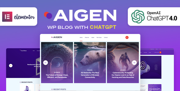 Elevate your blog with Aigen - an AI-powered WordPress theme offering real-time content suggestions