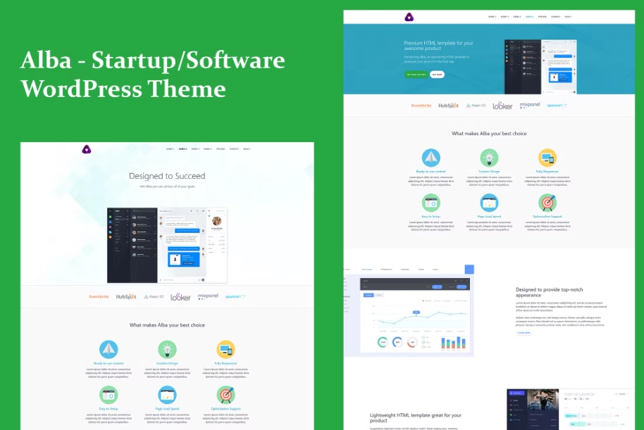 Alba is a lightweight and customizable WordPress Theme ideal for showcasing Software Solutions