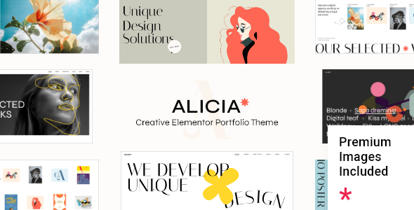 Showcase your work stylishly with Alicia - Elementor Portfolio Theme. Get free access to premium features