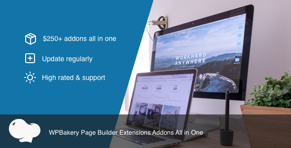 All the add-ons are in a simple design and extend Visual Composer with more function. This bundle works fine with VC that installed as a plugin or in a theme. For full details and features