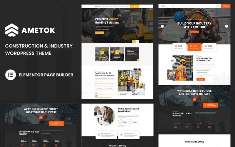 Ametok is the perfect Wordpress Theme highly suitable for any types of Construction Service (building