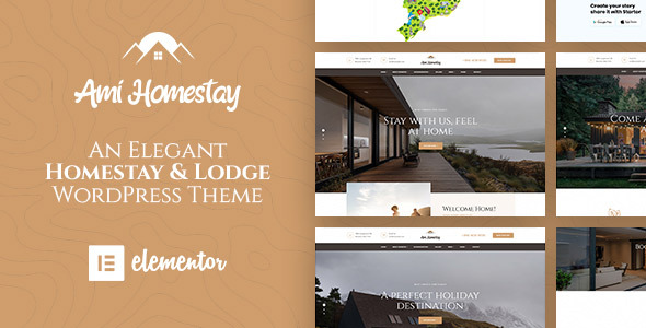 Create a stunning hospitality website with Ami Homestay. Elegant design