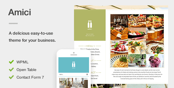 Create an irresistible online presence for your restaurant or café with Amici