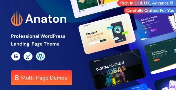 Anaton is a Responsive quick and easy customizable Modern SaaS Landing Page WordPress Theme it’s suitable for SaaS landing