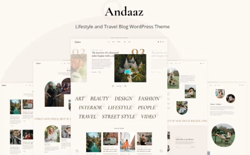 Andaaz is a trendy organic stylish theme designed for every modern lifestyle blog