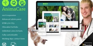 Animacare WordPress theme is specially designed for any veterinarian website or even an animal hospital/animal clinic. Animacare is coming with fresh modern design built in HTML5 and CSS3.