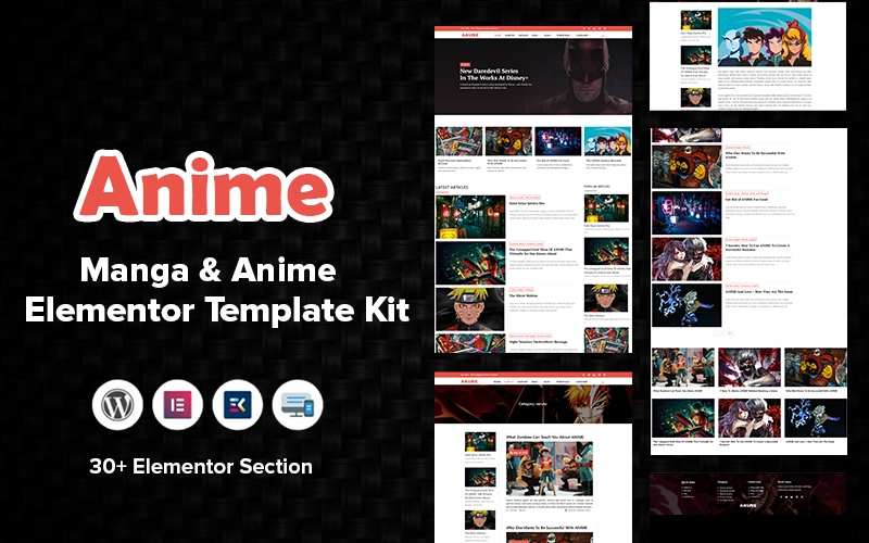 Anime – Manga  Anime Elements template kit designed to publish news