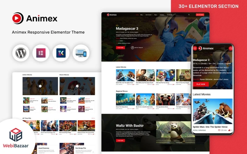 Animex is a theme that’s been created especially for animation