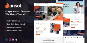 Using the Ansol Corporate  Business WordPress theme you may make a lovely modern website for any services offering business. This theme commonly makes for company and business associated websites