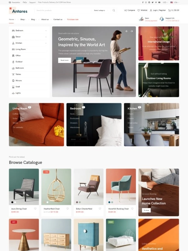 Modern multipurpose WooCommerce theme for furniture