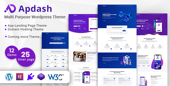 Apdash – App Landing WordPress Theme For all you WordPress enthusiasts and developers out there