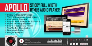 Enhance your site's audio experience with Apollo Sticky Full Width HTML5 Audio Player. Get it now on Bevaultx and enjoy unlimited premium WordPress downloads.