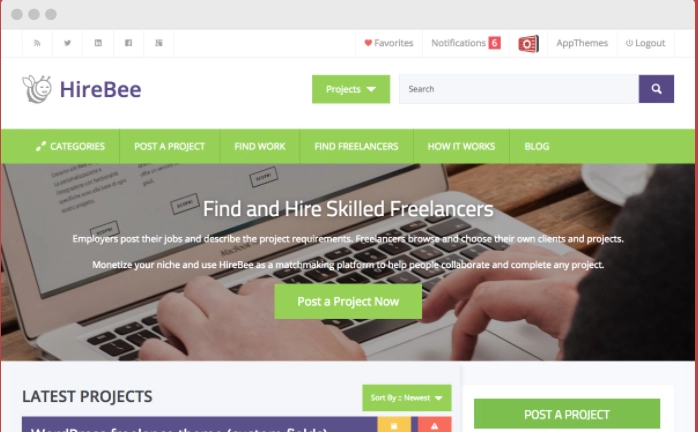 Hirebee by AppThemes is a freelance marketplace theme for WordPress.