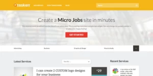 Taskerr is an ideal theme for setting up a micro jobs market platform like Fiverr.