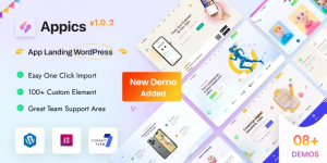 Discover Appics App Landing Page WordPress Theme for a sleek