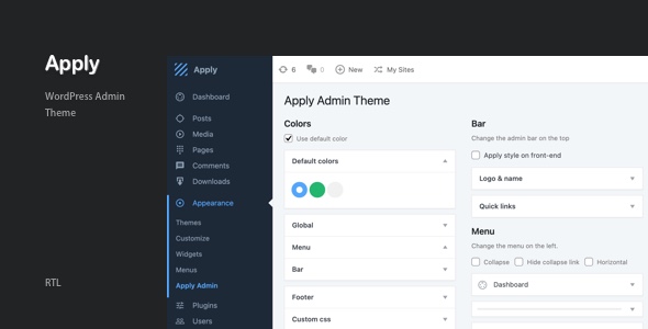 Revamp your WordPress admin panel with the sleek and user-friendly Apply - WordPress Admin Theme. Get it now on CodeCanyon  Bevaultx!