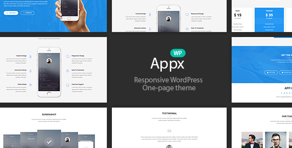 Discover the Appx Responsive WordPress App Introduction Page Theme for sleek