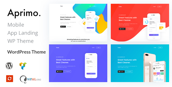 Introducing Aprimo – Mobile App Landing WordPress Theme Hey there