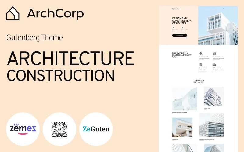 Meet an up-to-date and eye-catching architecture construction template for Gutenberg - ArchCorp. This template is created for such companies that get a buzz out of house creation and making something brand-new. Your customers will e satisfied with the pleasant colors and a diversity of the ready-made pages that are perfect…