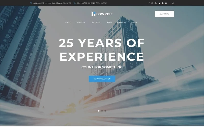 Lowrise is an architect portfolio WordPress theme preferred among architects